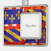 Bourgogne Verzilverd Kader Ornament (Links)