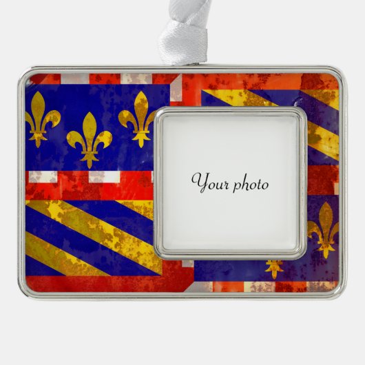 Bourgogne Verzilverd Kader Ornament (Voorkant)