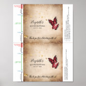 Bourgogne Vlinder DIY Snoep Bar Wrapper Sjabloon Poster (Voorkant)