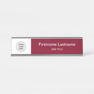 Bourgogne Votre Logo Bureau Moderne Nom Plaque