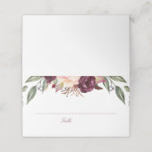 Bourgogne Waterverf Bloemen Bruiloft (Buitenkant ongevouwen)