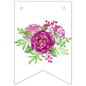 Bourgogne Waterverf Pioenrozen Vrijgezellenfeest Vlaggetjes (Eerste vlag)