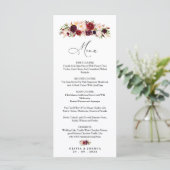 Bourgogne Wedding Menu, Floral Menu (Staand voorkant)
