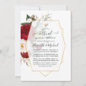 Bourgogne & White Floral Geometric Virtual Wedding Kaart (Voorkant)