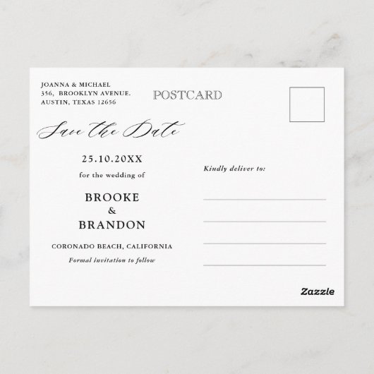 Bourgogne Wijn Dusty Blue Slate Save the Date Briefkaart (Achterkant)