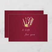 Bourgogne Wijn & Goud Schoonheidssalon cadeaubon (Voorkant / Achterkant)