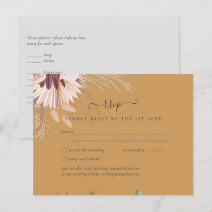 Bourgogne Wine Pampas Grass Tropical Weddenschap Briefkaart