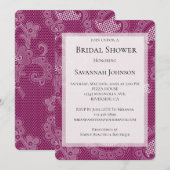 Bourgogne Wine White Lace Floral Vrijgezellenfeest Kaart (Voorkant / Achterkant)