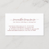 Bourgogne Winery restaurant eenvoudige lijn kunst Visitekaartje (Achterkant)