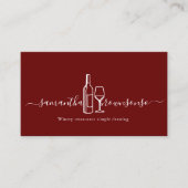 Bourgogne Winery restaurant eenvoudige lijn kunst Visitekaartje (Voorkant)