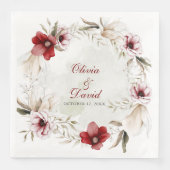 Bourgogne Winter Elegance Bruiloft Servet (Voorkant)