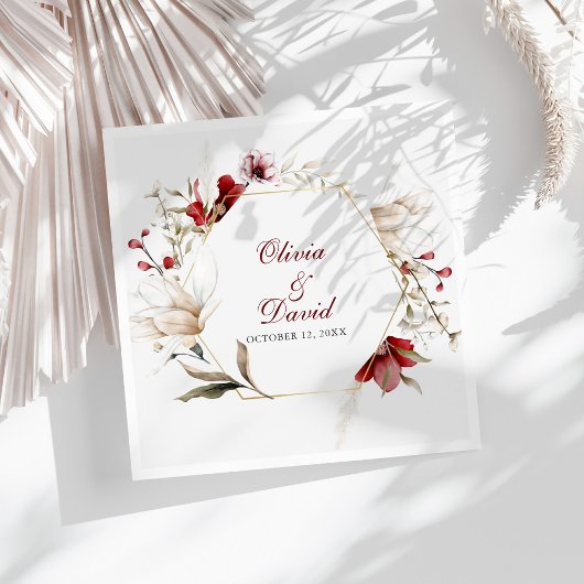 Bourgogne Winter Elegance Bruiloft Servet