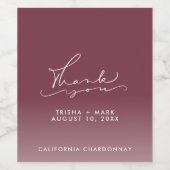 Bourgogne Winter Fall Wedding Dank u wel Wijn Etiket (Enkel label)