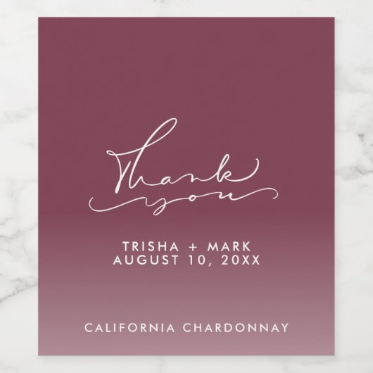 Bourgogne Winter Fall Wedding Dank u wel Wijn Etiket (Enkel label)