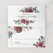 Bourgogne Winter Rozen Foliage Trouwtafel (Buitenkant ongevouwen)