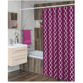 Bourgogne Wit geometrisch Douchegordijn