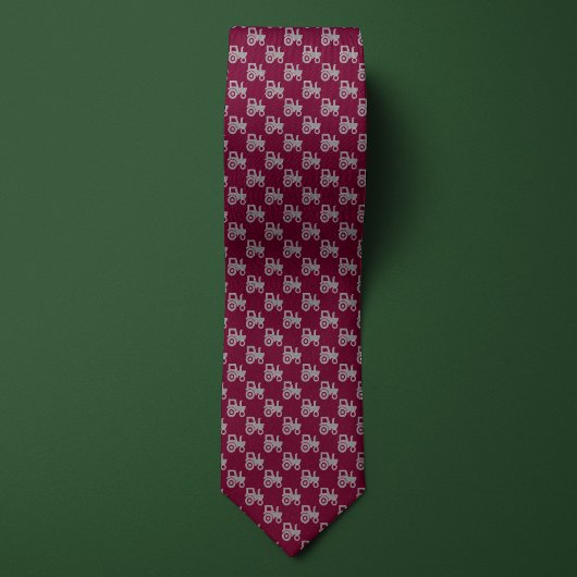 Bourgogne & Zilveren Boeren Tractor Stropdas