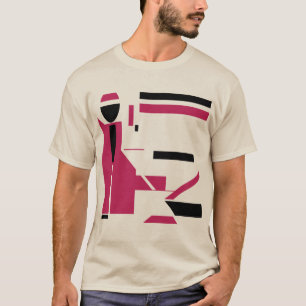 Bourgogne Zwart Geometrische Figuur-achtige Art MC T-shirt