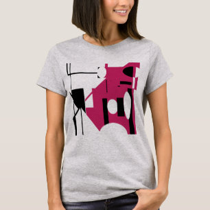 Bourgogne Zwart Geometrische Vormen Abstracte MCM T-shirt