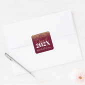 Bourgognig modern glitter afstuderen klasse vierkante sticker (Envelop)