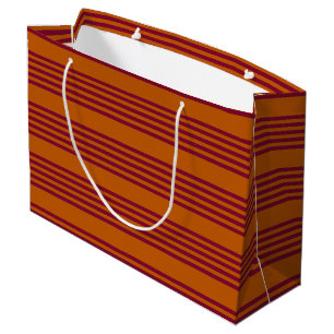 Bourgogrood en verbrand oranje vijf stripe patrone groot cadeauzakje