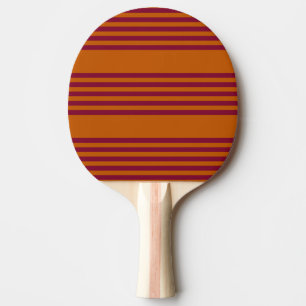 Bourgogrood en verbrand oranje vijf stripe patrone tafeltennisbatje