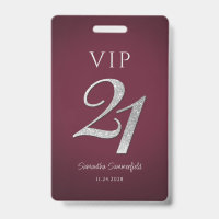 Bourgondië 21e Verjaardag Zilveren Glitter VIP