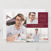 Bourgondië Afstudeer Goud 3 Foto Collage Afstudere Aankondiging (Voorkant)