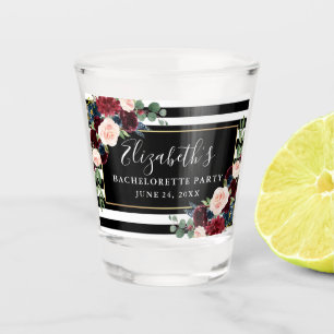 Bourgondië Blauwe Bloemige Vrijgezellenfeest Gestr Shot Glas