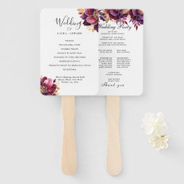 Bourgondië Bliss: Elegant Bloemenwijnpatroon in wi Handwaaier