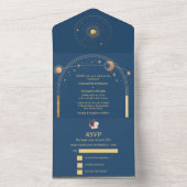 Bourgondië Bloemennacht Hemel Hemelbruiloft All In One Uitnodiging (Binnen)