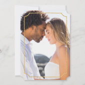 Bourgondië Blush Bloem Goud Foto Boho Bruiloft Kaart (Achterkant)