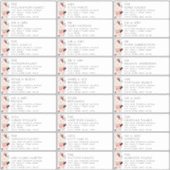 Bourgondië Blush Bloemen Bruiloft Gast Adresetiket Sticker (Voorkant)