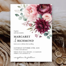 Bourgondië & Blush Landelijke Elegante Bloemige Br