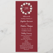 Bourgondië Blush Roze Bloemen Krans Monogram Programma (Voorkant)