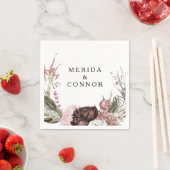 Bourgondië Boho Floral bruiloft servetten (Insitu)