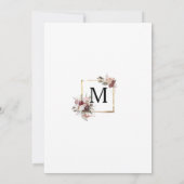 Bourgondië Boho Floral bruiloft uitnodiging (Achterkant)