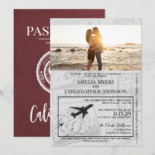 Bourgondië California Passport Wedding Kaart