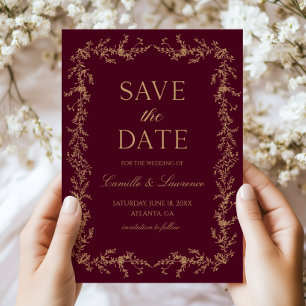 Bourgondië Champagne Toile Bloemrijke Frame Bruilo Save The Date