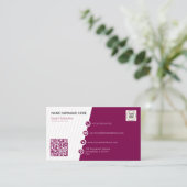 Bourgondië Eenvoudige formele QR-code Visitekaartje (Staand voorkant)