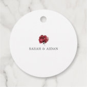 Bourgondië en Blush Roze Bloemen Trouwen Bedankt Bedankjes Labels (Achterkant)