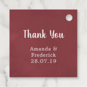 Bourgondië en Blush Roze Bloemige Wijnproeverij Bedankjes Labels (Achterkant)