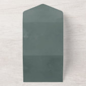 Bourgondie en Blush Roze Geschilderde Pioen Huweli All In One Uitnodiging (Buitenkant)