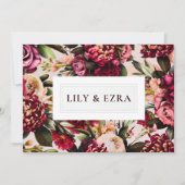 Bourgondië en Blush Roze Save The Date (Voorkant)