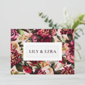 Bourgondië en Blush Roze Save The Date (Staand voorkant)