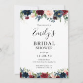 Bourgondië en de marine bruidsdouche uitnodiging (Voorkant)