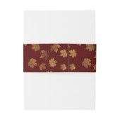 Bourgondië en Gold Leaf Autumn Uitnodigingen Wikkel (Achterkant Voorbeeld)