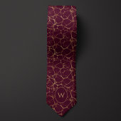 Bourgondië en Gold Neural Network Pattern Stropdas
