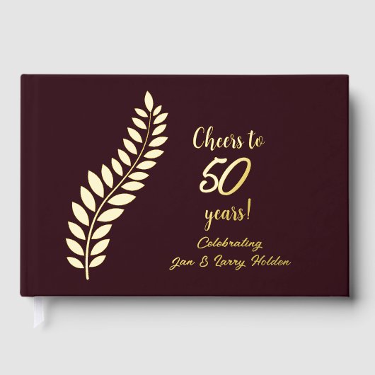 Bourgondië en goud juichen tot 59 jaar gastenboek (Voorkant)
