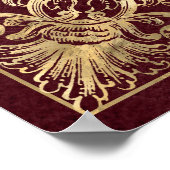 Bourgondië en Goud  Monogram Poster (Hoek)